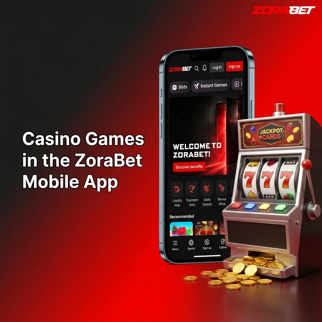 ZoraBet mobile app casino lobby showing slots and live dealer games from Pragmatic Play, Evolution, and NetEnt