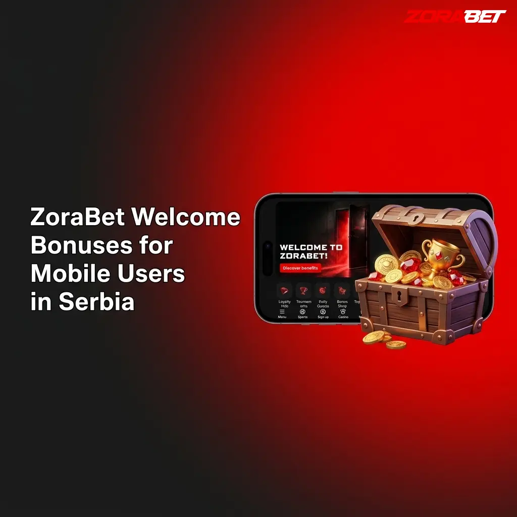 ZoraBet mobile welcome bonuses for Serbian players showing casino and sports offers on iOS and Android devices